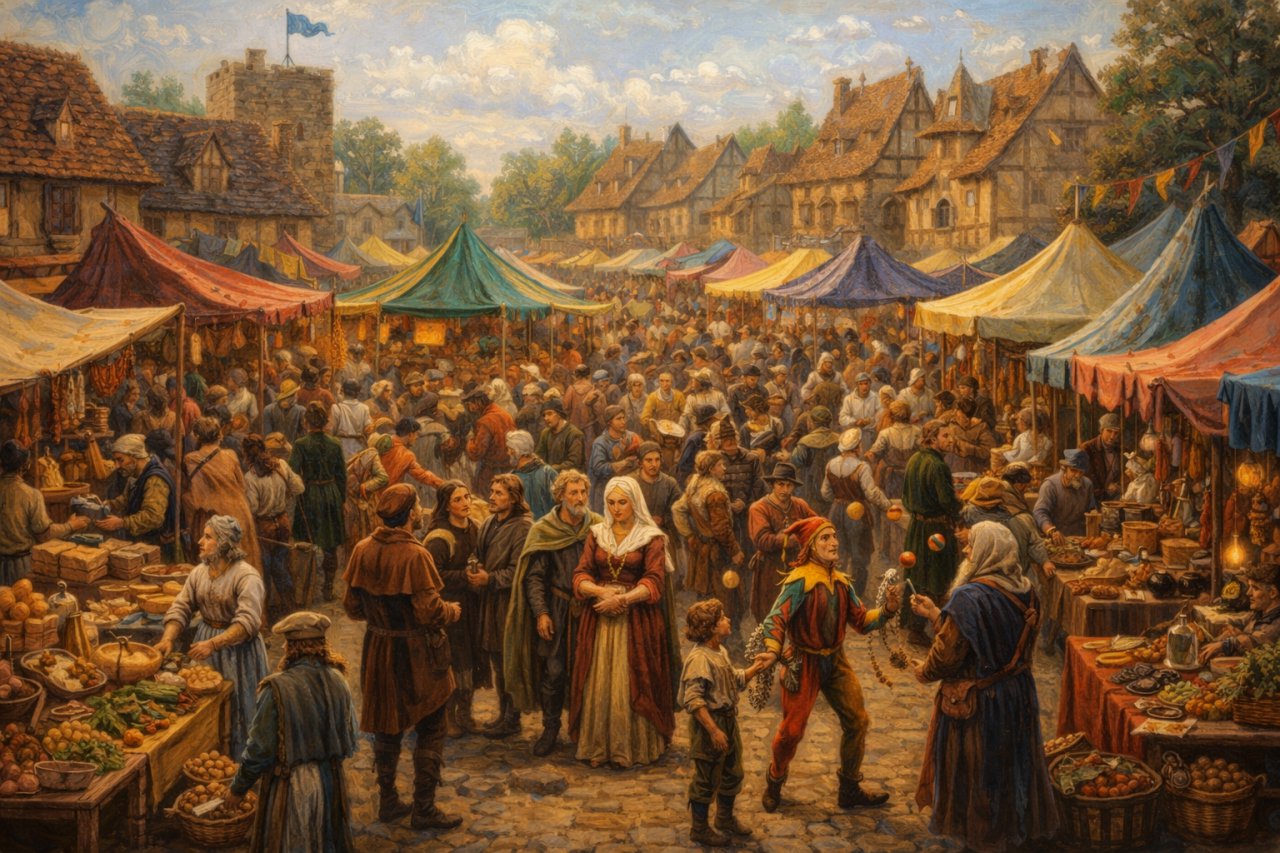 середньовічний ярмарок в європейському місті
